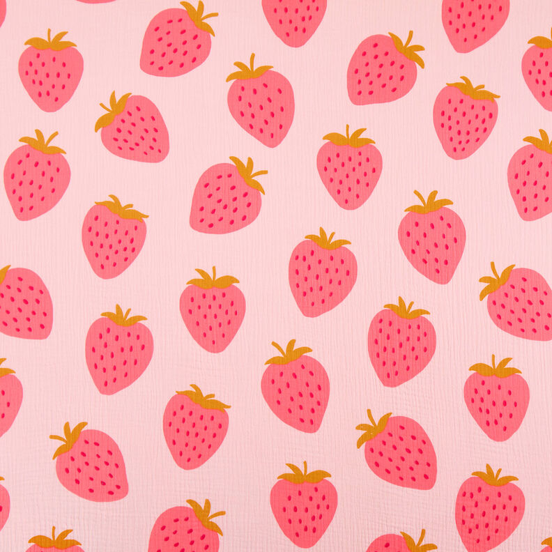 mussolina / tessuto doppio increspato Fragola gigante | by Poppy rosé/pink,  image number 1