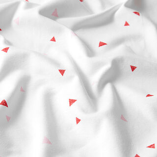 GOTS jersey di cotone triangoli effetto timbro | Tula – bianco, 