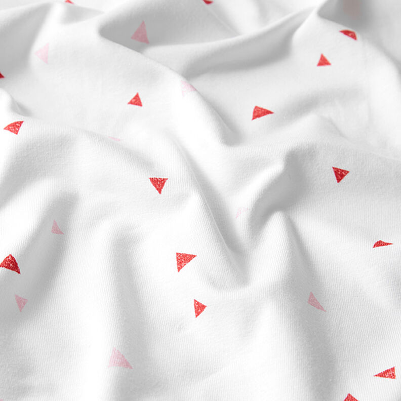 GOTS jersey di cotone triangoli effetto timbro | Tula – bianco,  image number 2