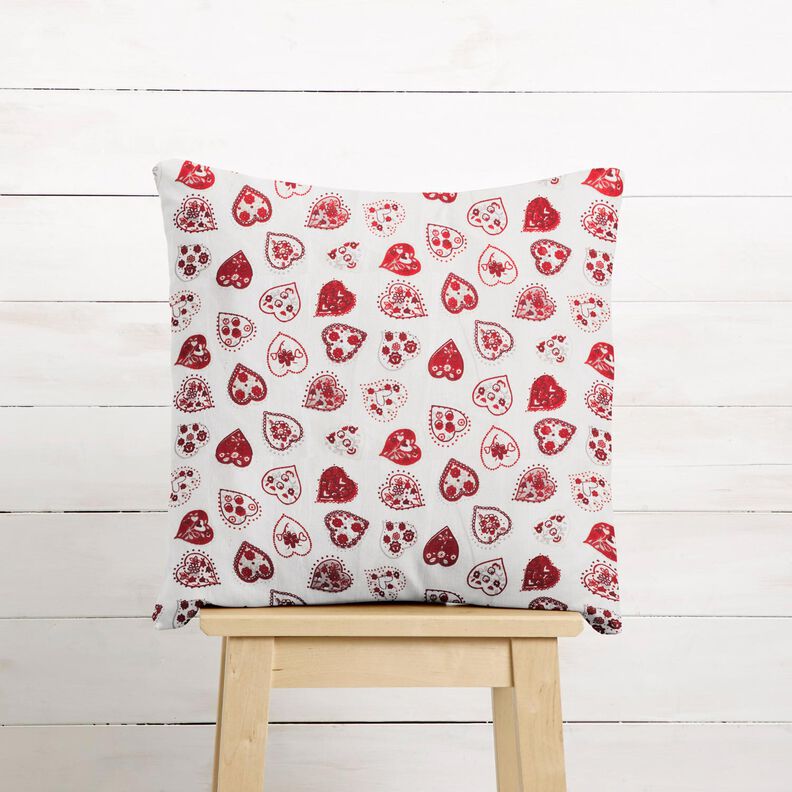 tessuto in cotone cretonne Cuoricini – bianco/rosso scuro, image number 5