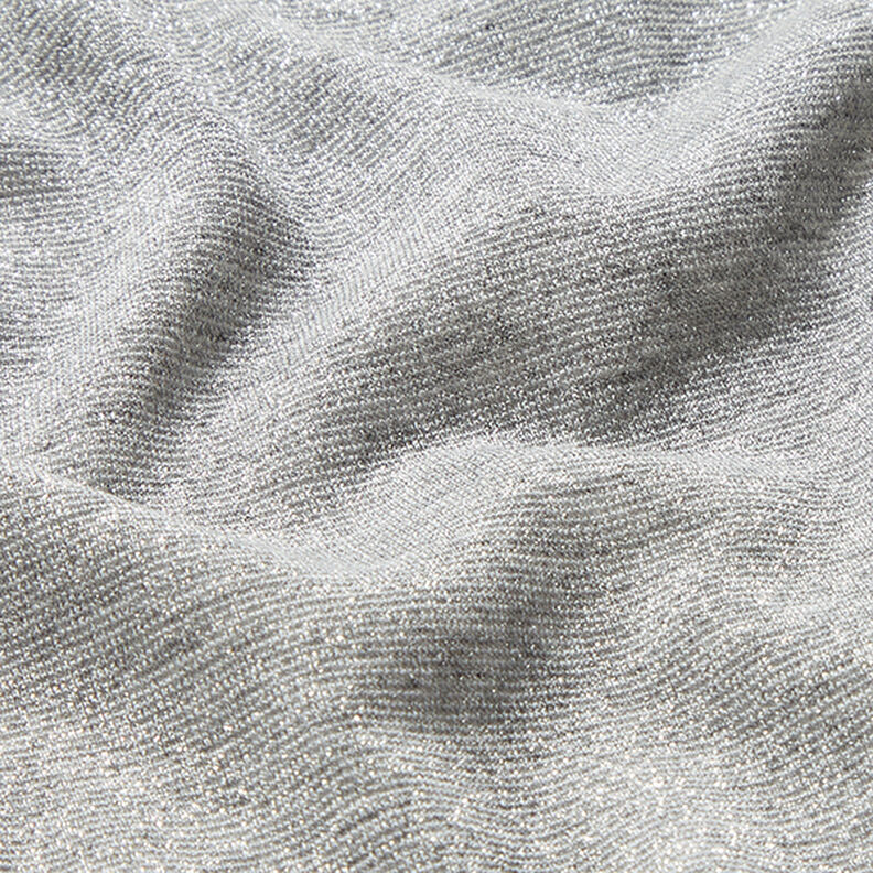 Jersey glitterato melange – argento,  image number 2