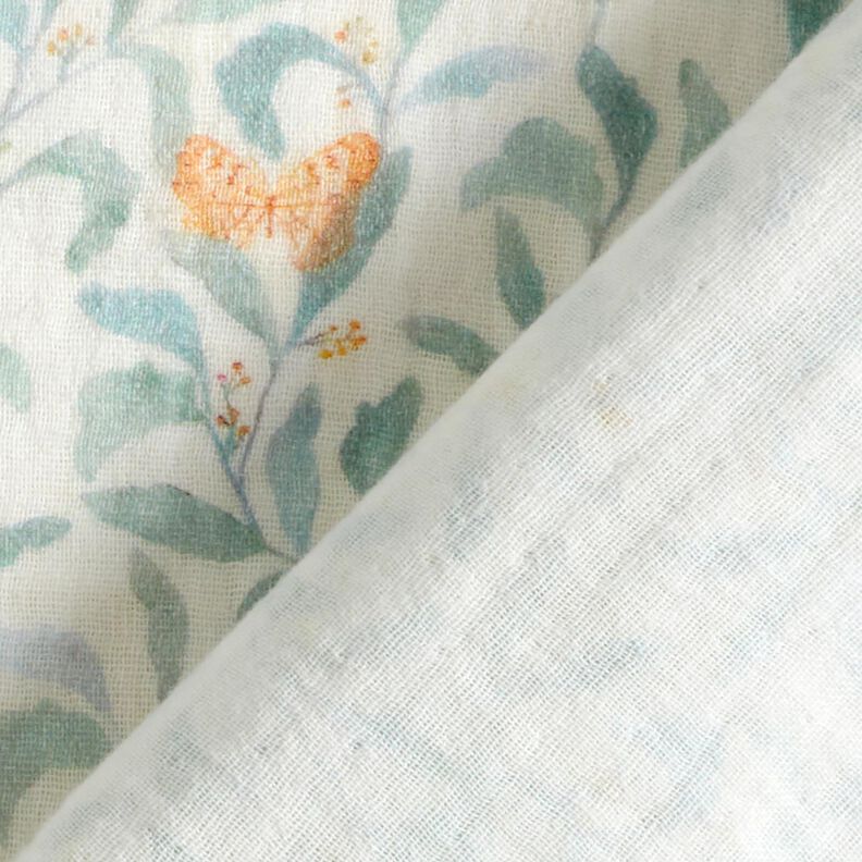 mussolina / tessuto doppio increspato Prato con farfalle stampa digitale | Poppy Fabrics – avorio,  image number 4