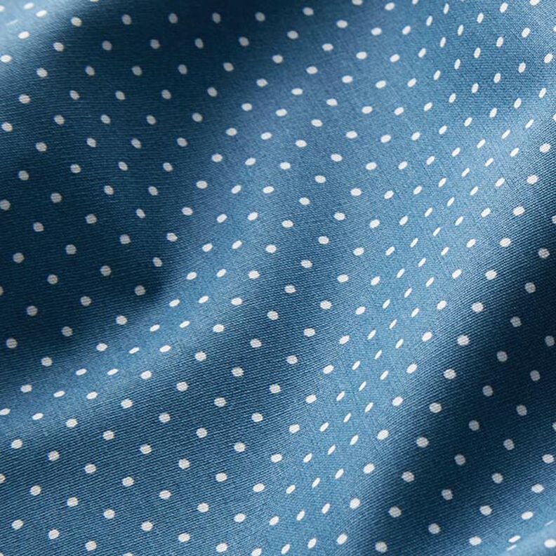 Cotone laminato Piccoli pois – colore blu jeans,  image number 3