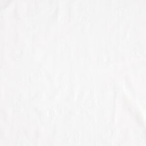 satin di cotone Ricamo di elefanti – bianco, 