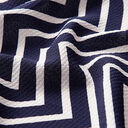 tessuto crêpe, zig-zag – blu marino/bianco, 