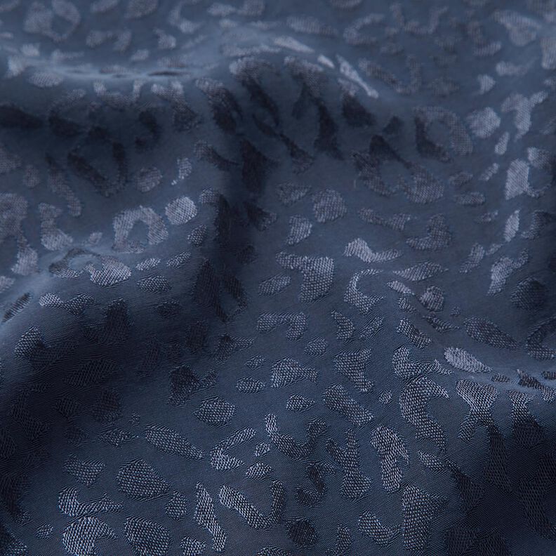 Tessuto in viscosa con motivo leopardato – blu notte,  image number 3