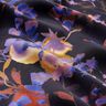Tessuto di viscosa Fiori ad acquerello Cupro – nero/lilla bluastro,  thumbnail number 2