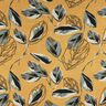 jersey di viscosa grandi foglie autunnali – giallo curry/grigio ardesia,  thumbnail number 1