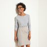 Tessuto per cappotti in cotone scozzese – bianco/beige scuro,  thumbnail number 7