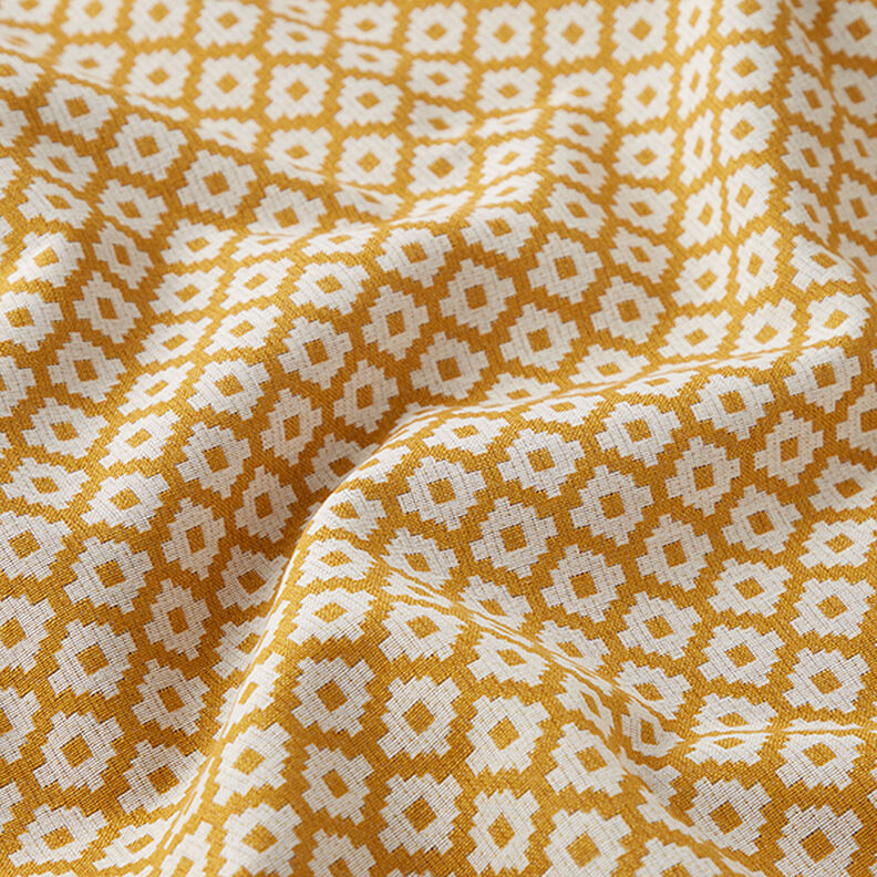 Tessuto jacquard da esterni losanghe – senape,  image number 2