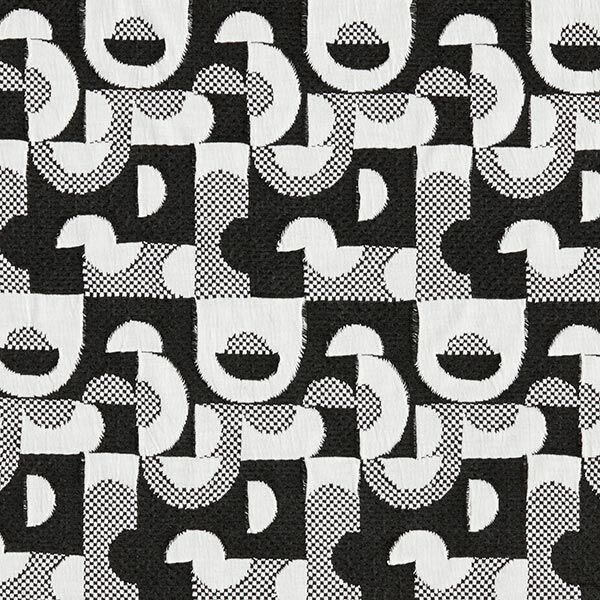 jersey jacquard, motivi geometrici e quadri – nero/bianco, image number 1