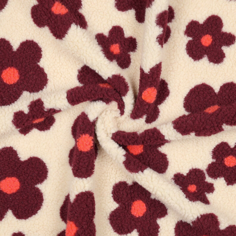 tessuto peluche fiori | Poppy Fabrics – anacardo/rosso Bordeaux, image number 5