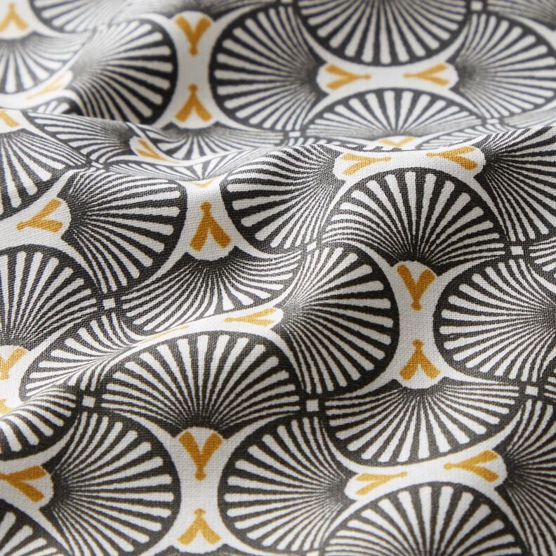 cotone rivestito Ventagli sparsi – bianco/nero – bianco/nero,  image number 3