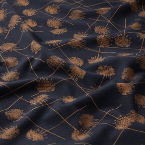 jersey di cotone Piante astratte &ndash; nero-azzurro/marrone chiaro, 