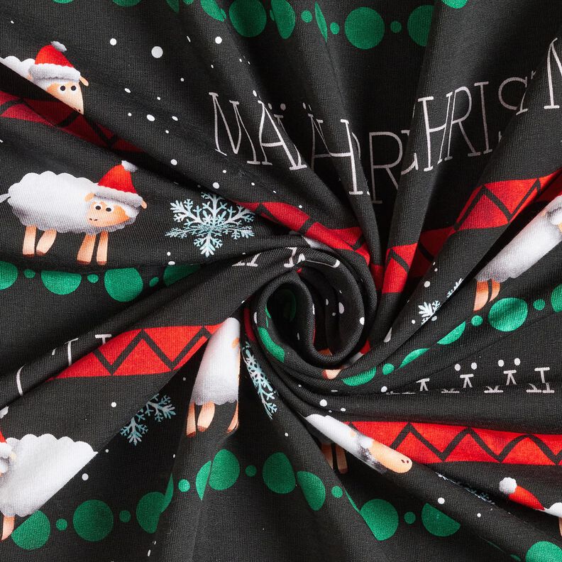 French terry, felpa estiva Määährry Christmas | Glitzerpüppi – nero/peperoncino, image number 3