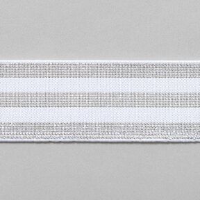nastro elastico a righe [40 mm] – bianco/argento, 