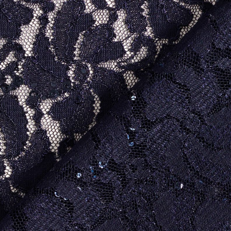 Fiori di paillettes di pizzo – blu notte,  image number 4