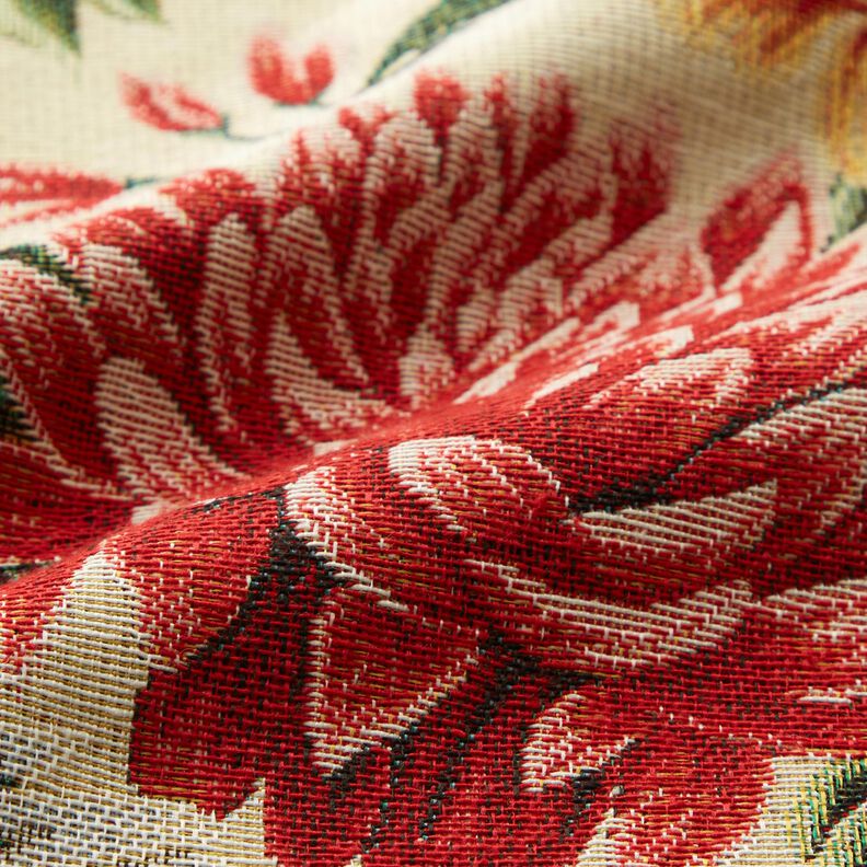 tessuto arredo gobelin Grandi fiori – beige chiaro/rosso,  image number 2
