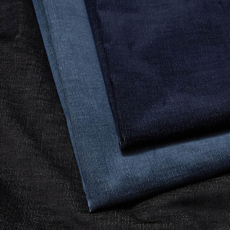 velluto a costine stretch effetto jeans – blu marino,  image number 4