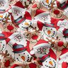 French terry, felpa estiva Renna, Babbo Natale e pupazzo di neve – bianco lana,  thumbnail number 2