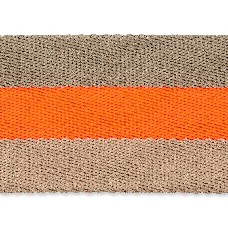 nastro gros-grain per borse, neon [ 40 mm ] – arancio neon/beige,  image number 4