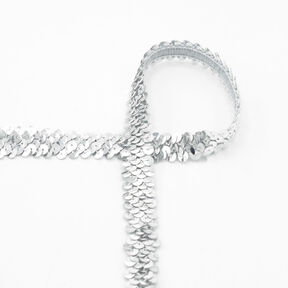 Bordo in paillettes elastiche [20 mm] – argento, 