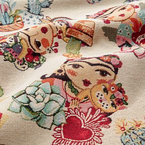 tessuto arredo gobelin Donne artiste &ndash; beige chiaro/rosso, 