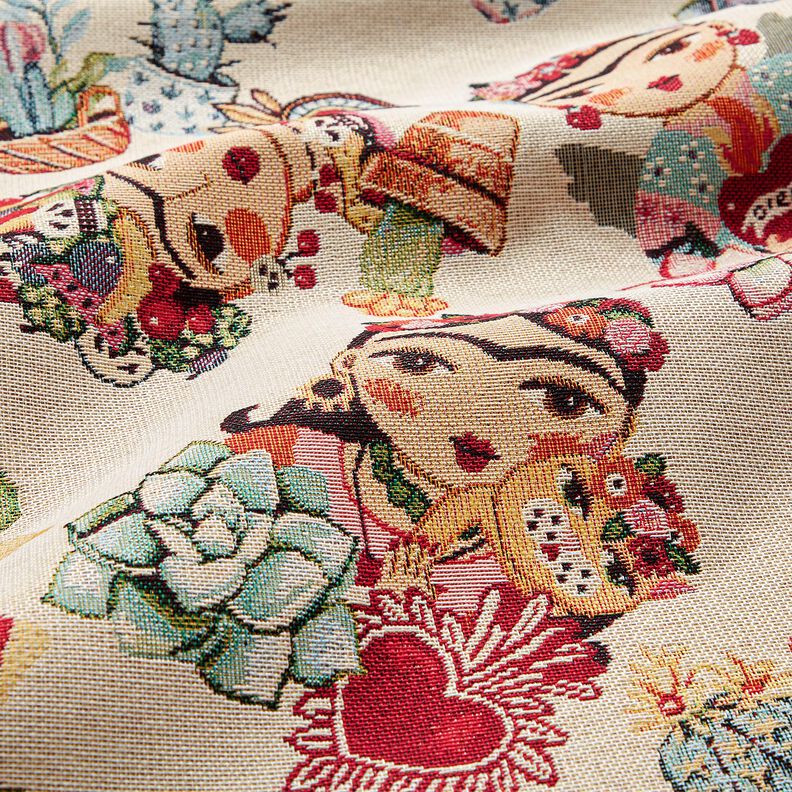 tessuto arredo gobelin Donne artiste &ndash; beige chiaro/rosso,  image number 2