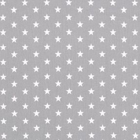 popeline di cotone stelle medio-grandi – grigio/bianco, 
