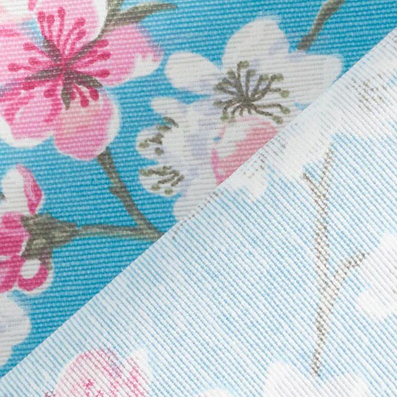 cotone rivestito, fiori di ciliegio – azzurro,  image number 4