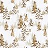 tessuto in cotone popeline Abeti innevati – bianco/marrone capriolo,  thumbnail number 1