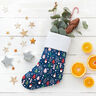 tessuto in cotone popeline Gnomi e abeti – blu,  thumbnail number 7