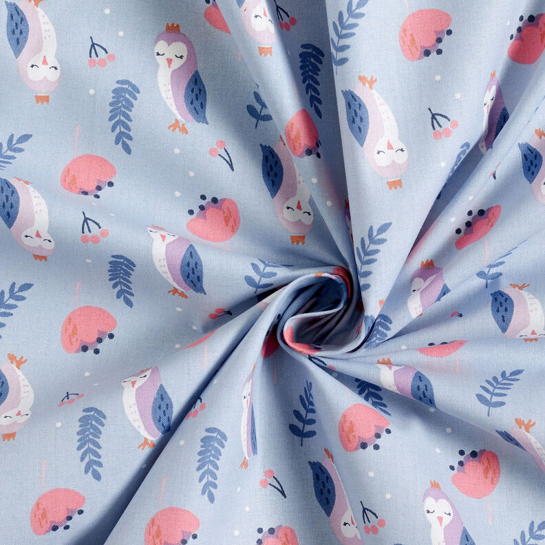 popeline di cotone Gufi reali – blu-argento,  image number 4