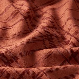 tessuto jacquard stretch per pantaloni, a quadri – terracotta, 