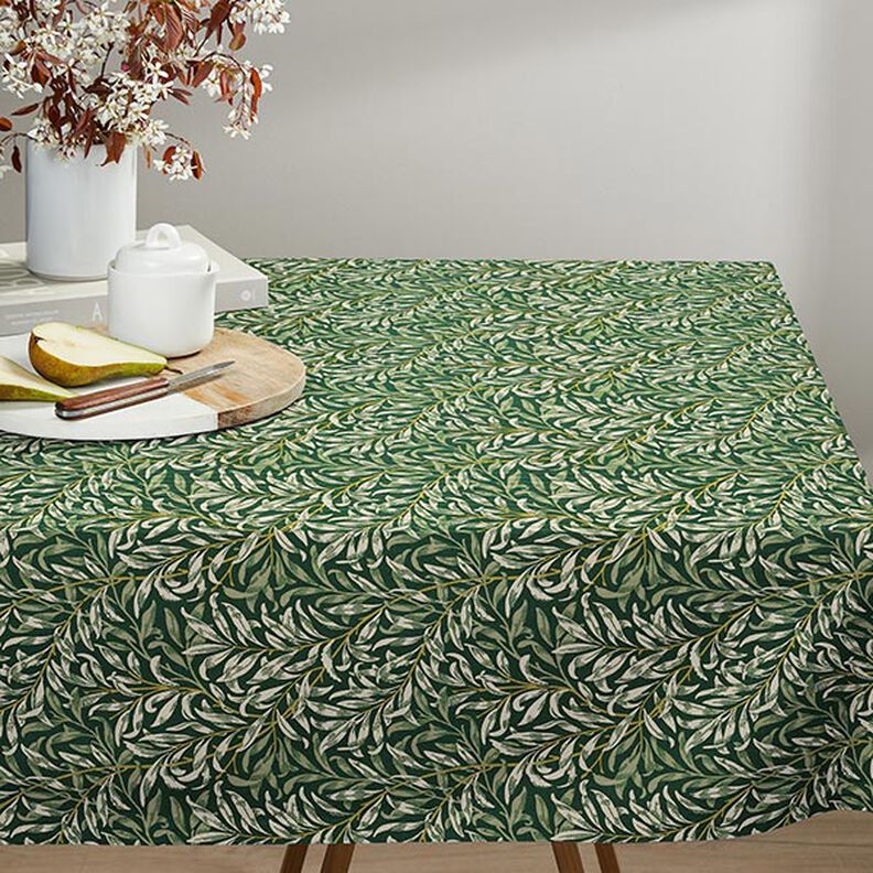 tessuto arredo mezzo panama rami intrecciati – naturale/verde scuro,  image number 8