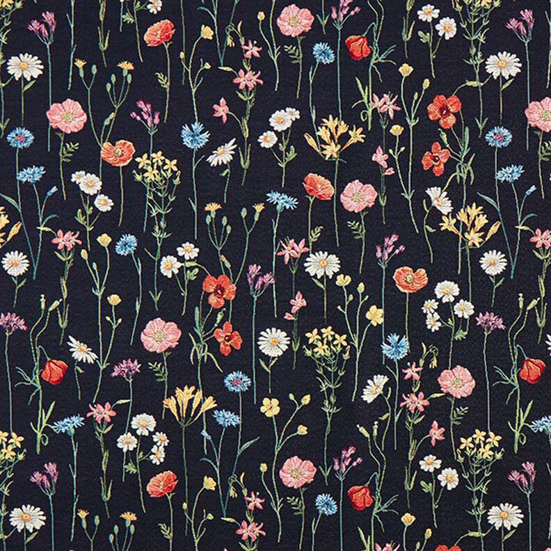 tessuto arredo gobelin fiori selvatici – nero/rosé,  image number 1