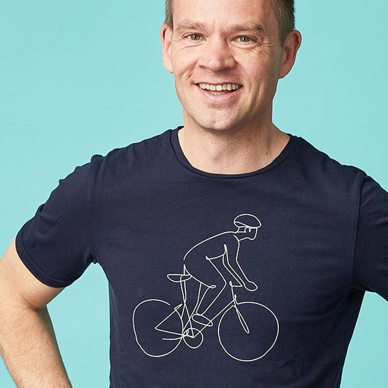 jersey di cotone medio tinta unita – blu notte | Resto 90cm,  image number 4