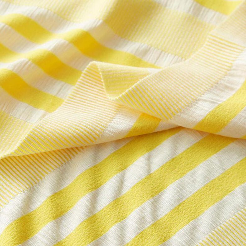 jersey di viscosa effetto stropicciato – bianco/giallo limone,  image number 3