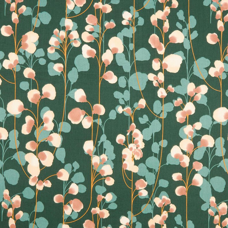 satin di cotone Piante rampicanti &ndash; verde scuro/sabbia,  image number 1