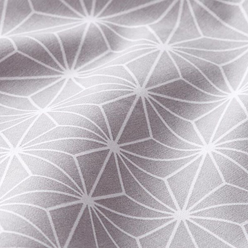 tessuto in cotone cretonne stelle giapponesi Asanoha – grigio,  image number 2
