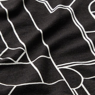 Forme geometriche in jersey di viscosa – nero/bianco, 
