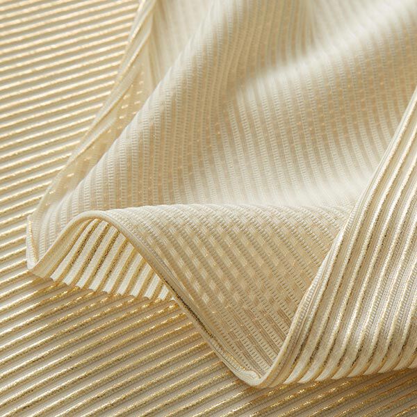 organza righe lurex – bianco lana/oro, image number 3
