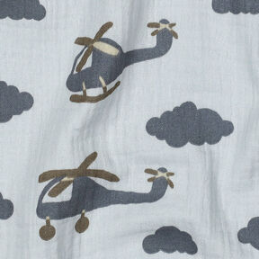 mussolina / tessuto doppio increspato Elicottero | by Poppy – azzurro baby/grigio ardesia, 