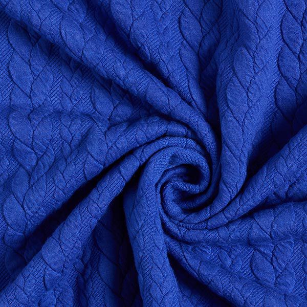 Jersey jacquard, cloqué, motivo a treccia – blu reale,  image number 3