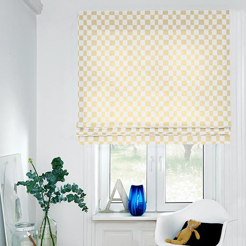 tessuto in cotone cretonne Quadro astratto – bianco/giallo vaniglia,  image number 7