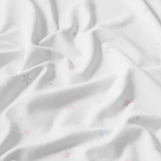 GOTS jersey di cotone stelle effetto timbro | Tula – bianco, 