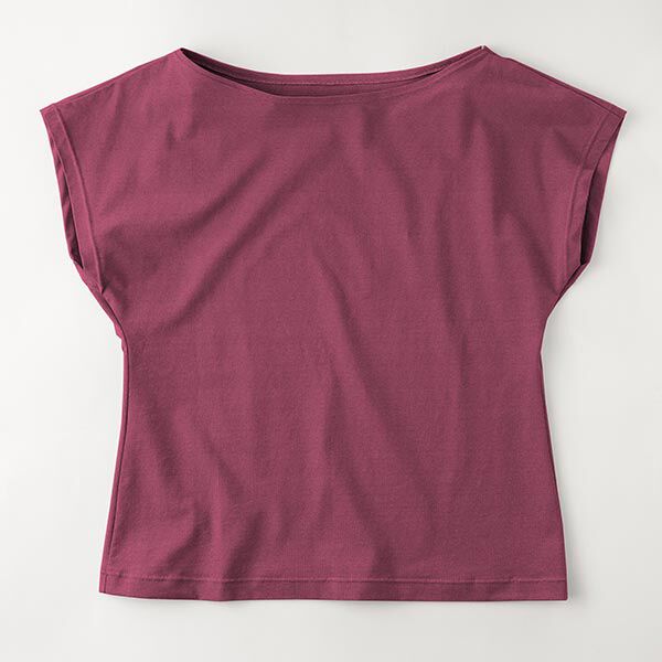 jersey di cotone medio tinta unita – rosso Bordeaux,  image number 8