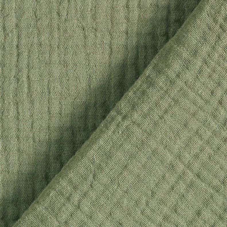 GOTS mussolina / tessuto doppio increspato | Tula – verde oliva,  image number 4