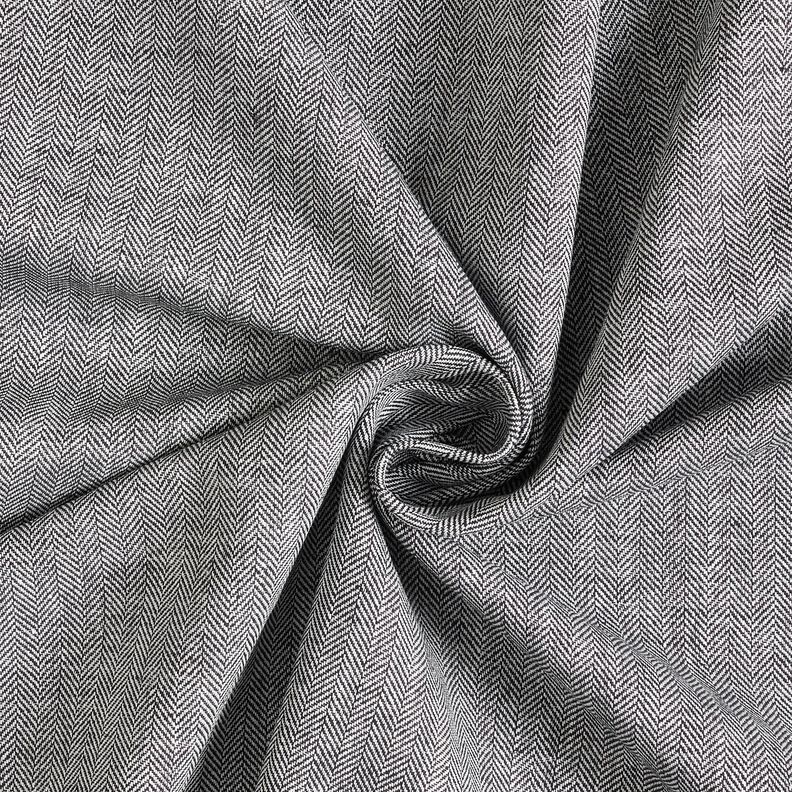 misto lino-cotone, spina di pesce – nero,  image number 3