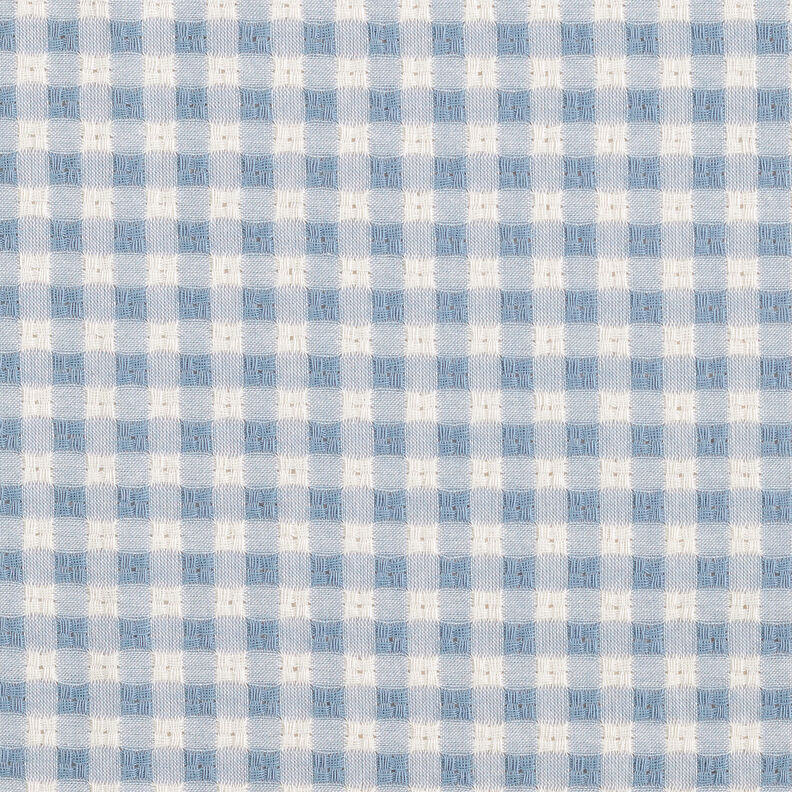 Tessuto in cotone a quadri strutturati – bianco/azzurro,  image number 1